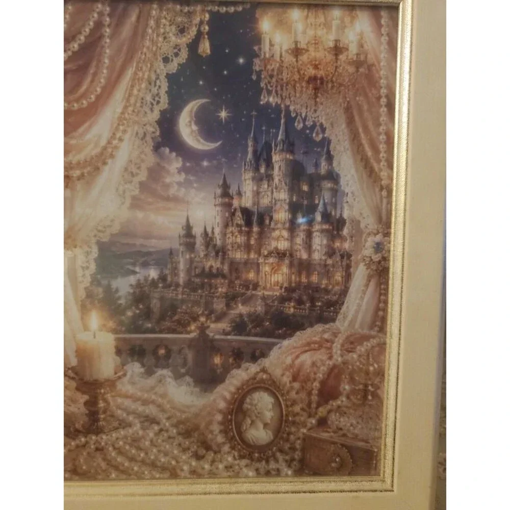 Victorian-Inspired Ivory & Gold Fairytale Castle Frame